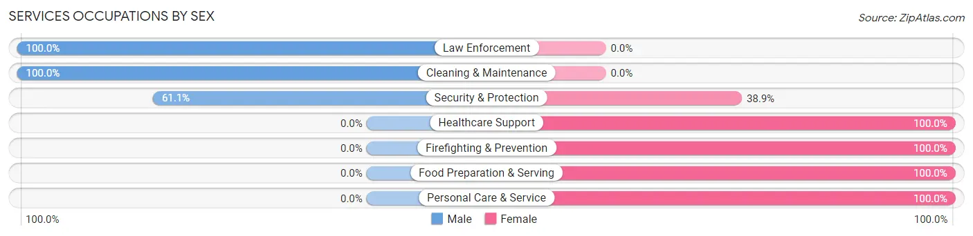 Services Occupations by Sex in Zip Code 46745