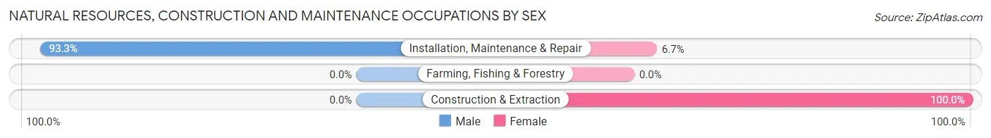 Natural Resources, Construction and Maintenance Occupations by Sex in Zip Code 46776