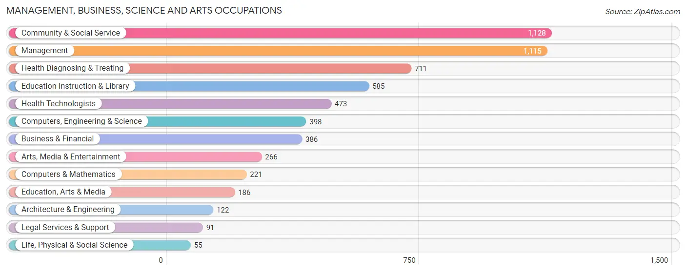 Management, Business, Science and Arts Occupations in Zip Code 46805