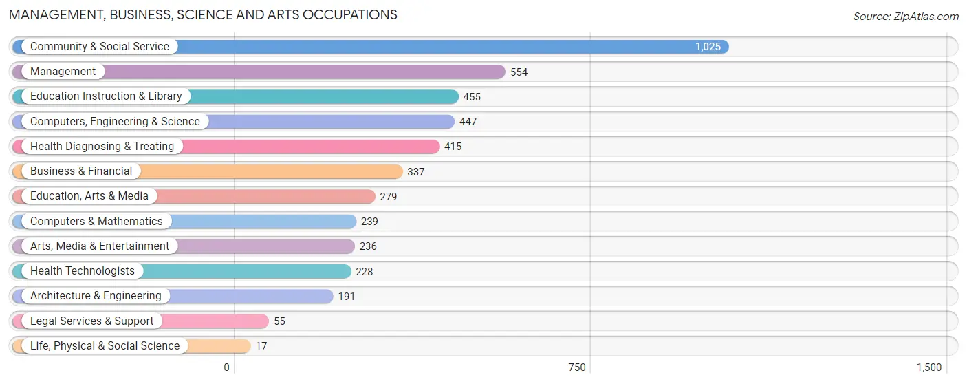 Management, Business, Science and Arts Occupations in Zip Code 46808