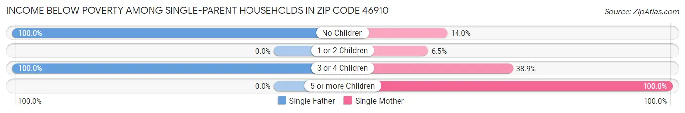 Income Below Poverty Among Single-Parent Households in Zip Code 46910