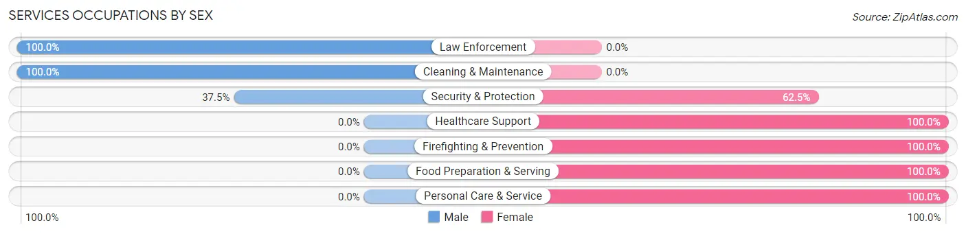 Services Occupations by Sex in Zip Code 46913