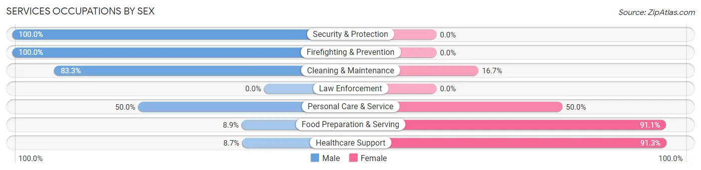 Services Occupations by Sex in Zip Code 46926