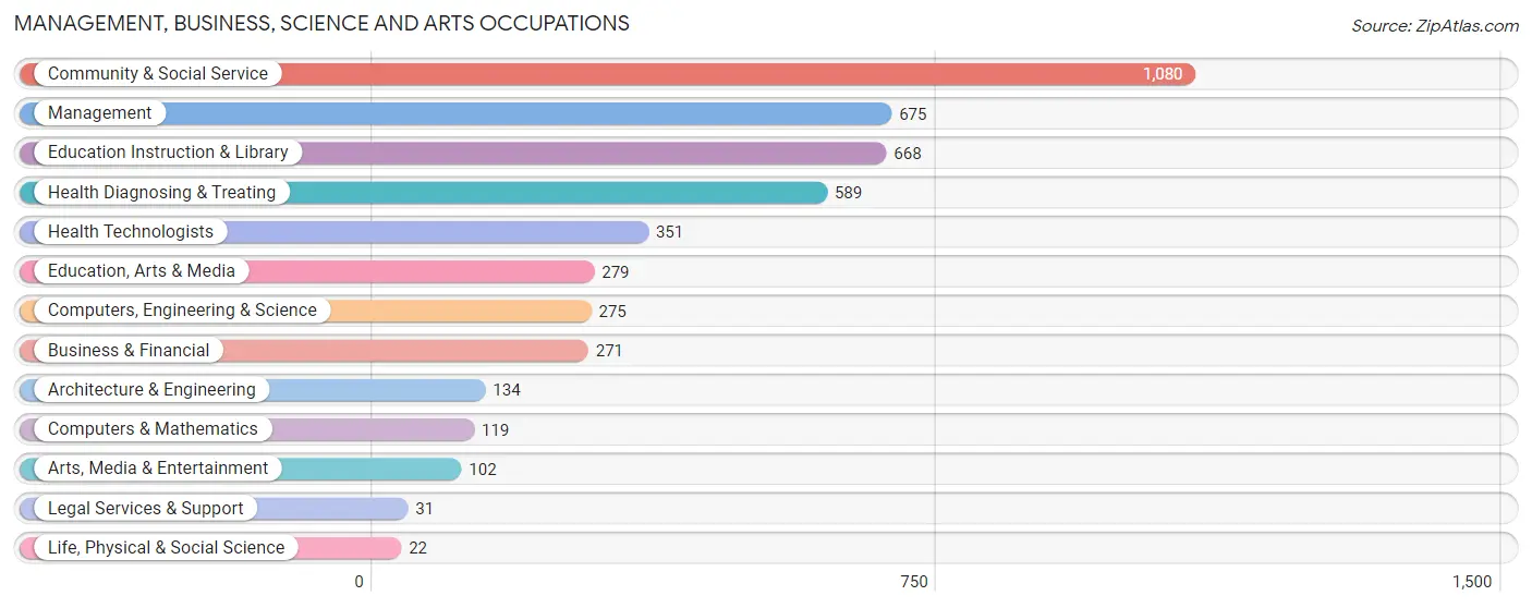 Management, Business, Science and Arts Occupations in Zip Code 46953