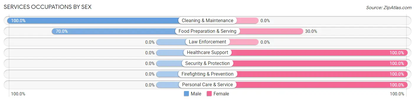 Services Occupations by Sex in Zip Code 46987