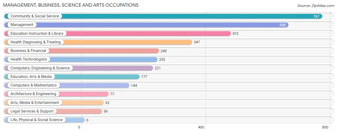 Management, Business, Science and Arts Occupations in Zip Code 46992