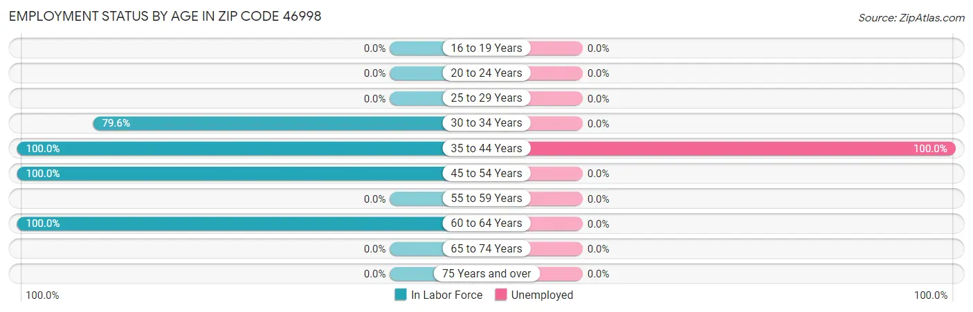 Employment Status by Age in Zip Code 46998