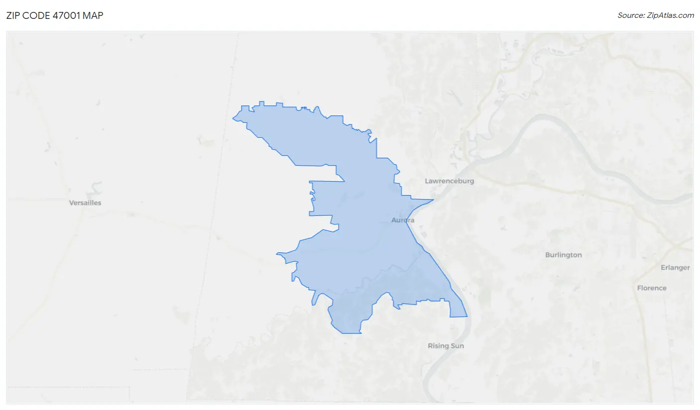 Zip Code 47001 Map