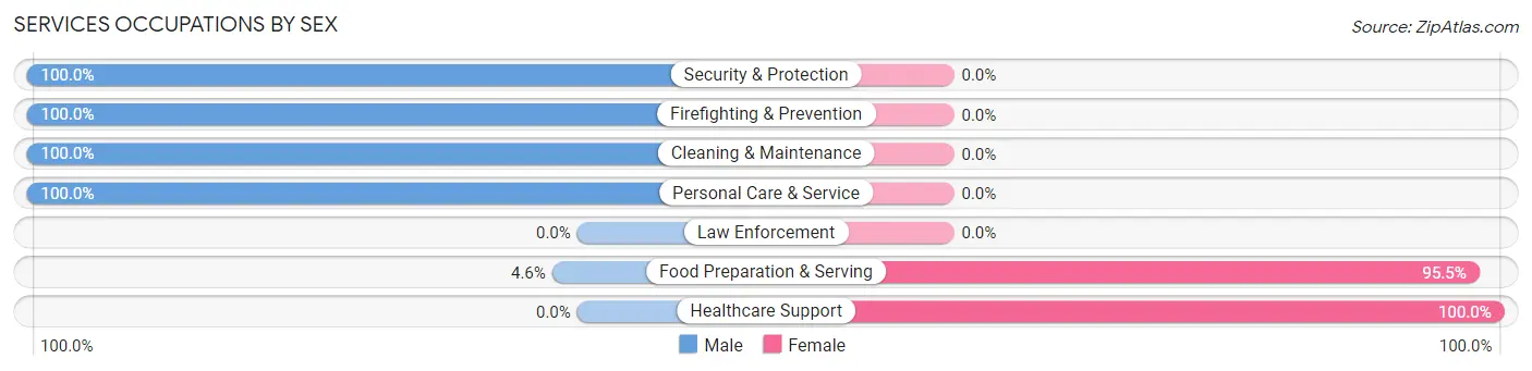 Services Occupations by Sex in Zip Code 47038
