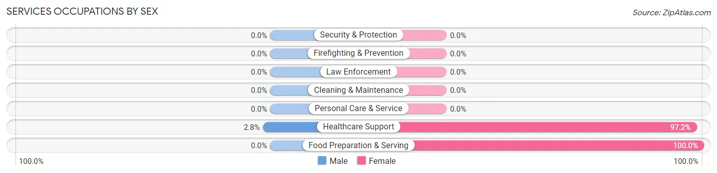 Services Occupations by Sex in Zip Code 47137