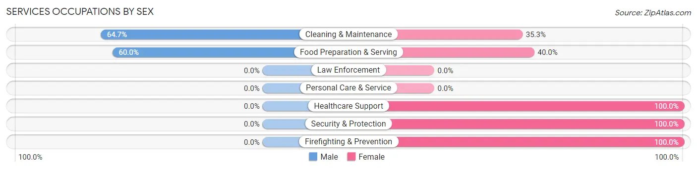Services Occupations by Sex in Zip Code 47263