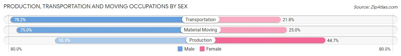 Production, Transportation and Moving Occupations by Sex in Zip Code 47272
