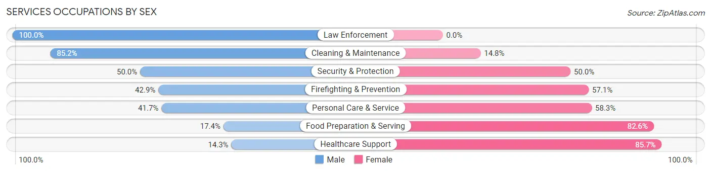 Services Occupations by Sex in Zip Code 47272