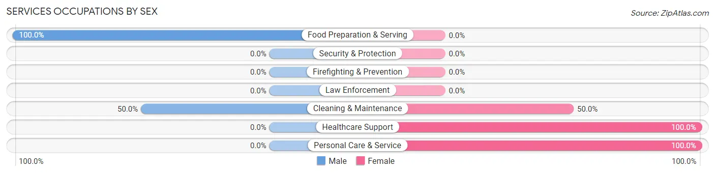 Services Occupations by Sex in Zip Code 47339