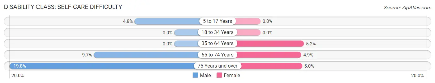 Disability in Zip Code 47340: <span>Self-Care Difficulty</span>