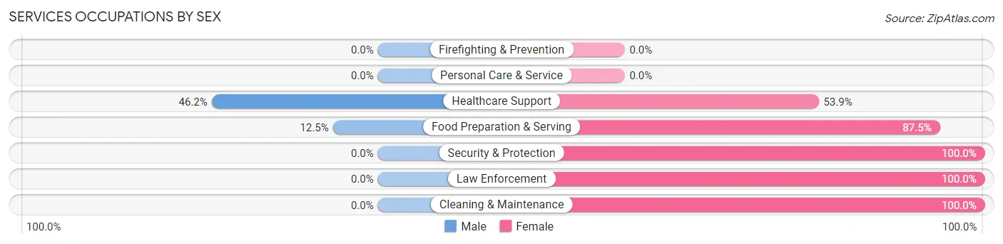 Services Occupations by Sex in Zip Code 47351