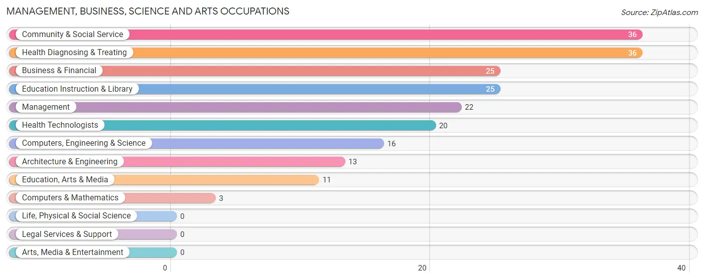 Management, Business, Science and Arts Occupations in Zip Code 47386