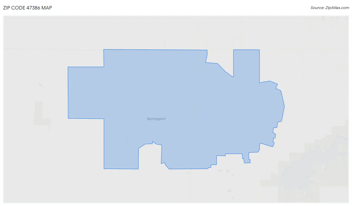 Zip Code 47386 Map