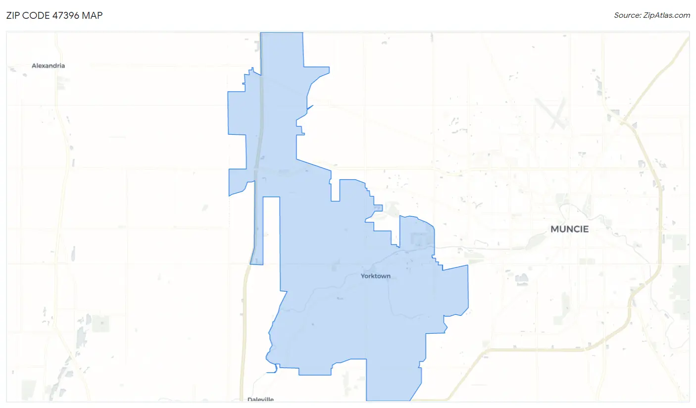 Zip Code 47396 Map