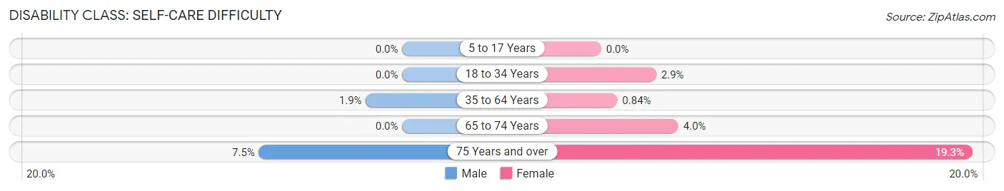 Disability in Zip Code 47532: <span>Self-Care Difficulty</span>