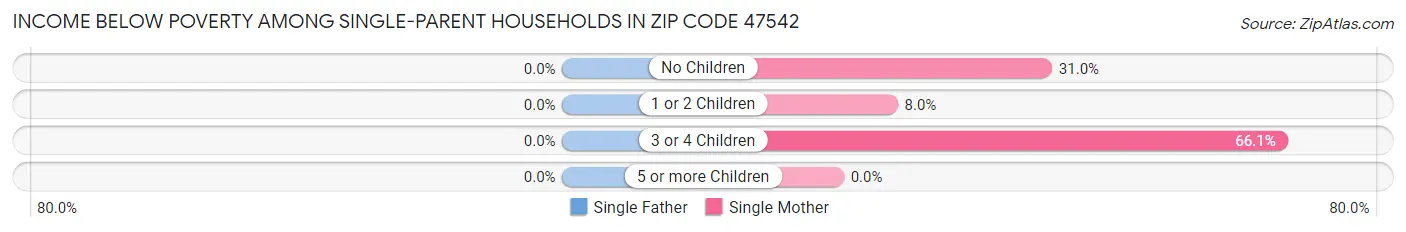 Income Below Poverty Among Single-Parent Households in Zip Code 47542