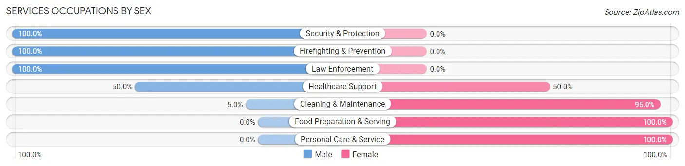 Services Occupations by Sex in Zip Code 47561