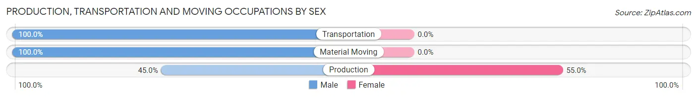 Production, Transportation and Moving Occupations by Sex in Zip Code 47575