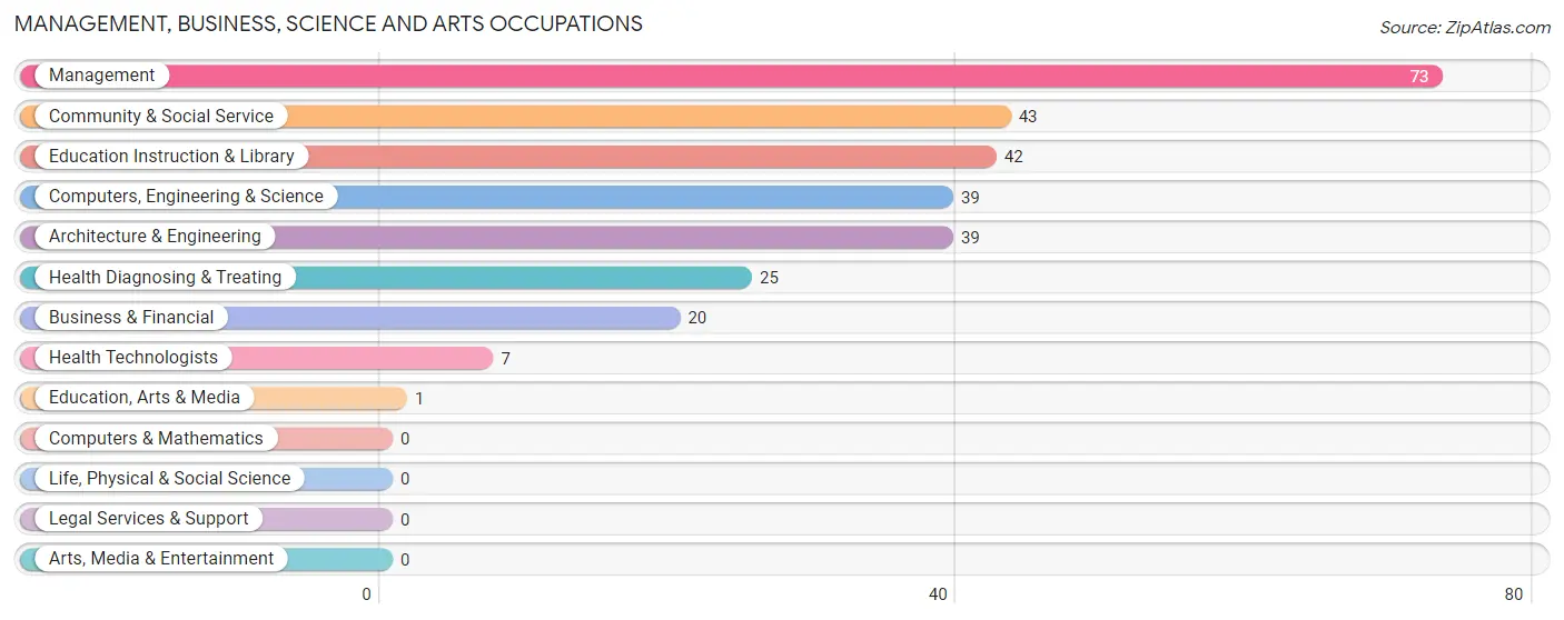 Management, Business, Science and Arts Occupations in Zip Code 47848