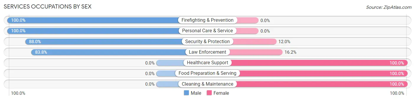 Services Occupations by Sex in Zip Code 47848