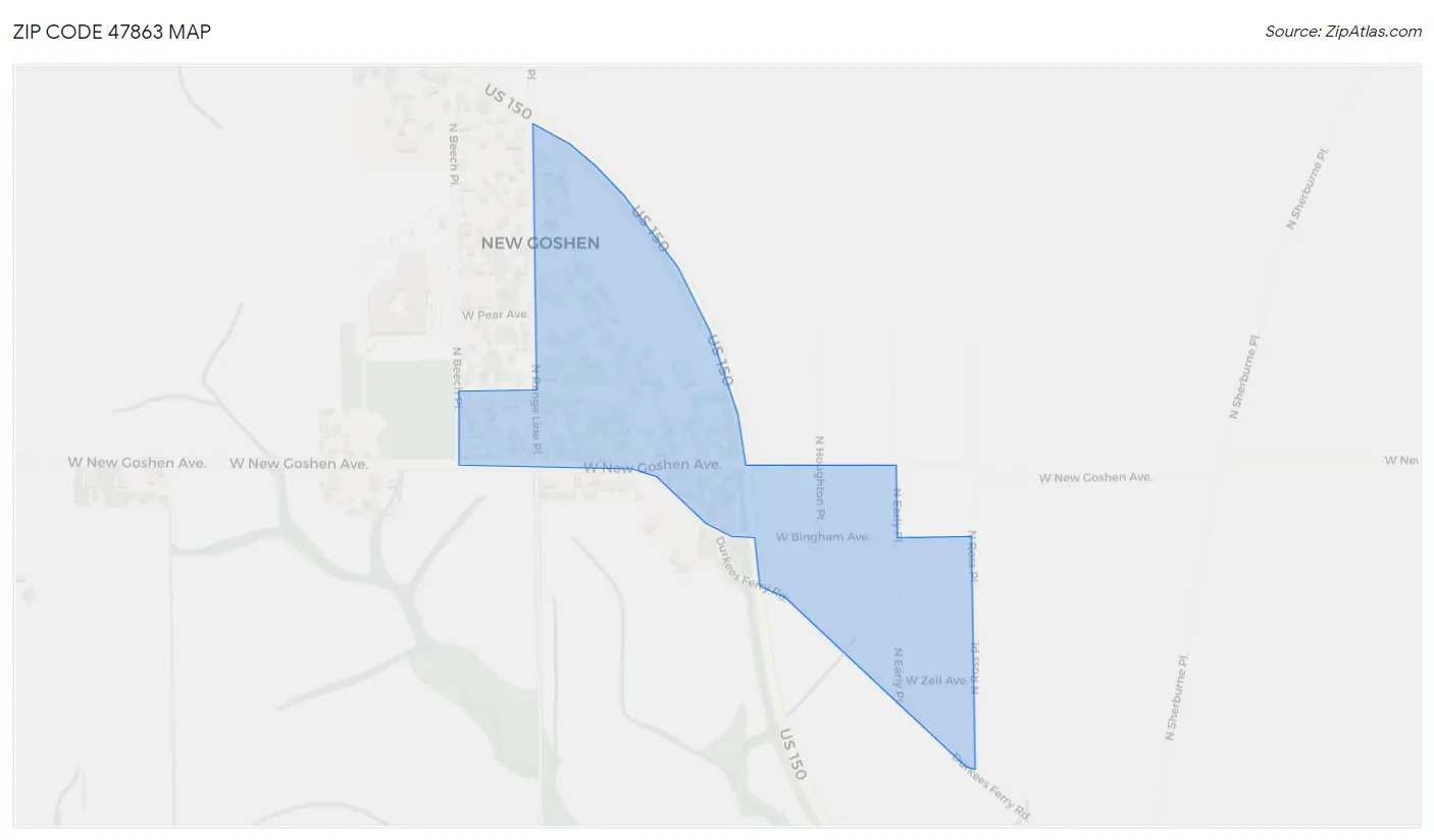 Zip Code 47863 Map