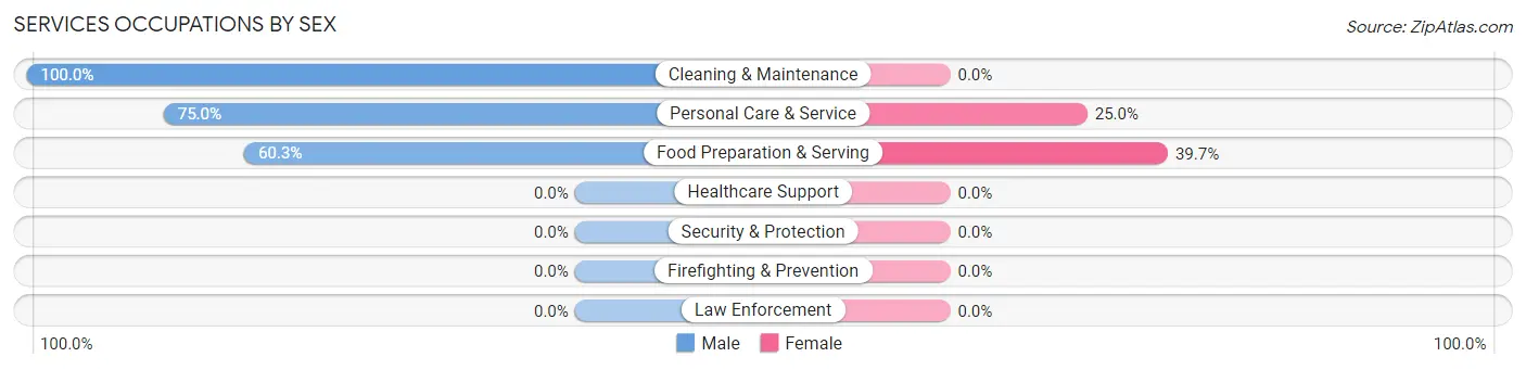 Services Occupations by Sex in Zip Code 47901