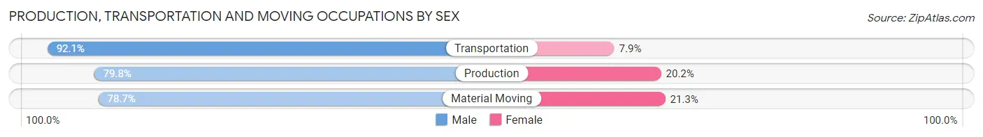 Production, Transportation and Moving Occupations by Sex in Zip Code 47905