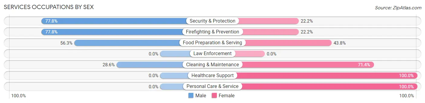 Services Occupations by Sex in Zip Code 47930