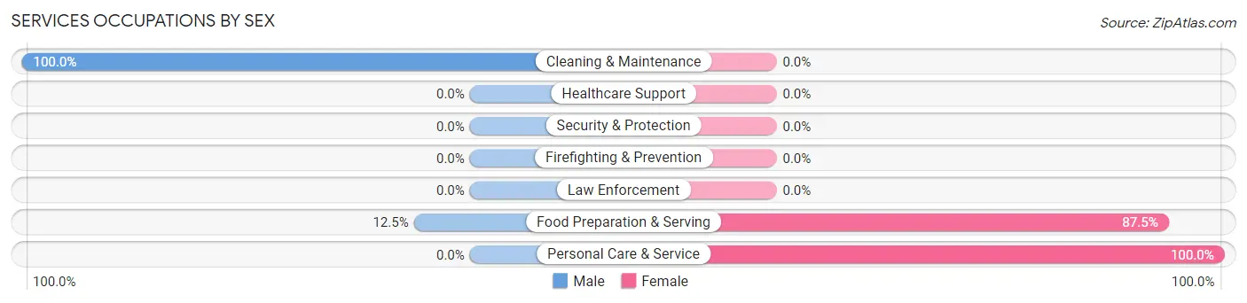 Services Occupations by Sex in Zip Code 47940