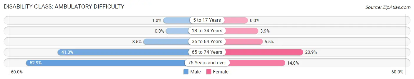 Disability in Zip Code 47944: <span>Ambulatory Difficulty</span>