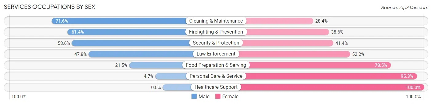 Services Occupations by Sex in Zip Code 47960