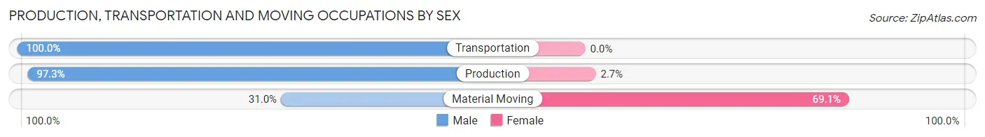 Production, Transportation and Moving Occupations by Sex in Zip Code 47974