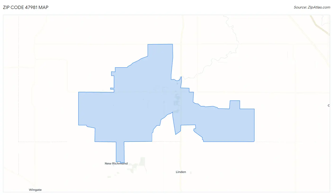 Zip Code 47981 Map