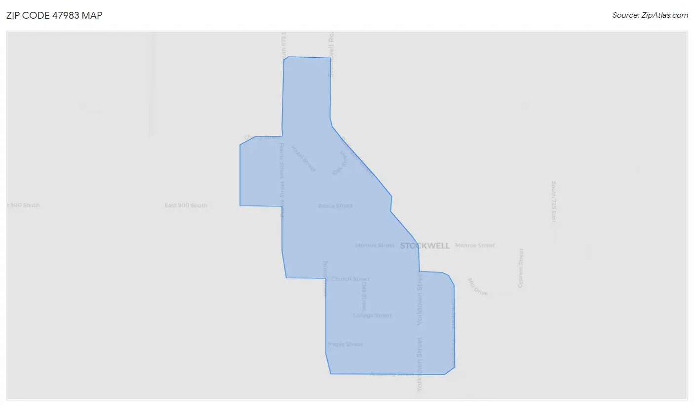 Zip Code 47983 Map