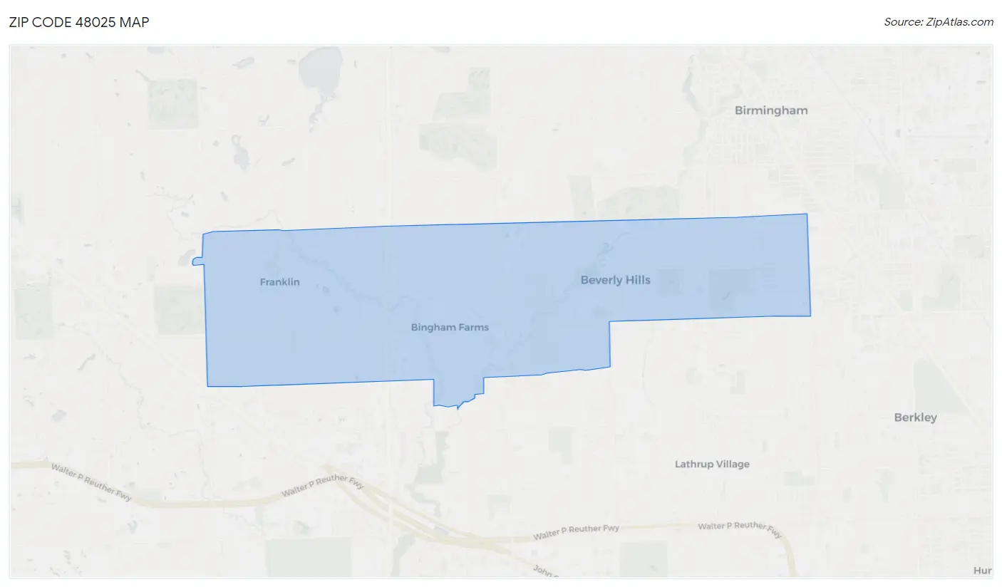 Zip Code 48025 Map