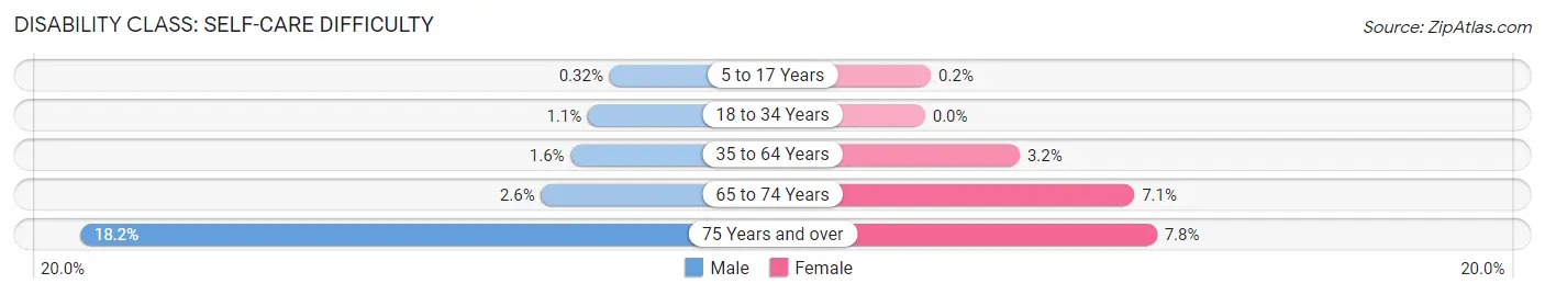 Disability in Zip Code 48038: <span>Self-Care Difficulty</span>