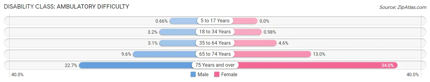 Disability in Zip Code 48044: <span>Ambulatory Difficulty</span>