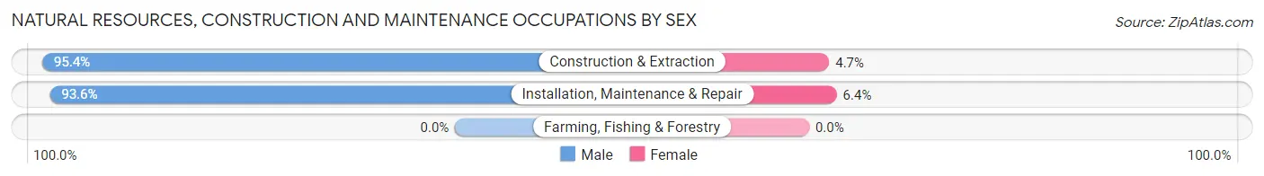 Natural Resources, Construction and Maintenance Occupations by Sex in Zip Code 48072