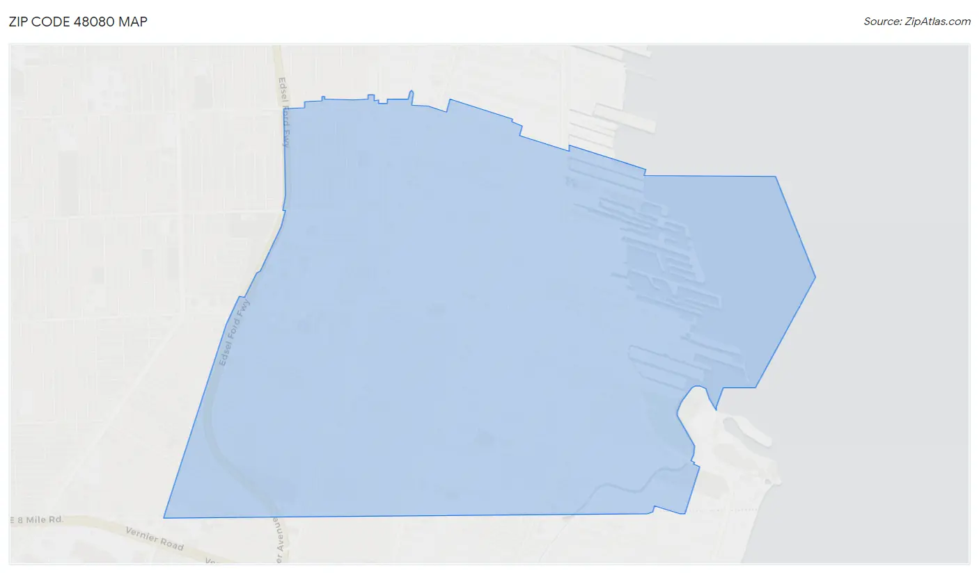 Zip Code 48080 Map