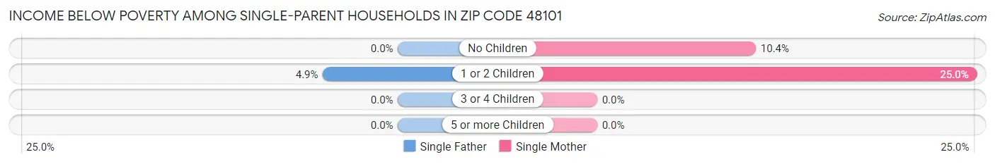 Income Below Poverty Among Single-Parent Households in Zip Code 48101