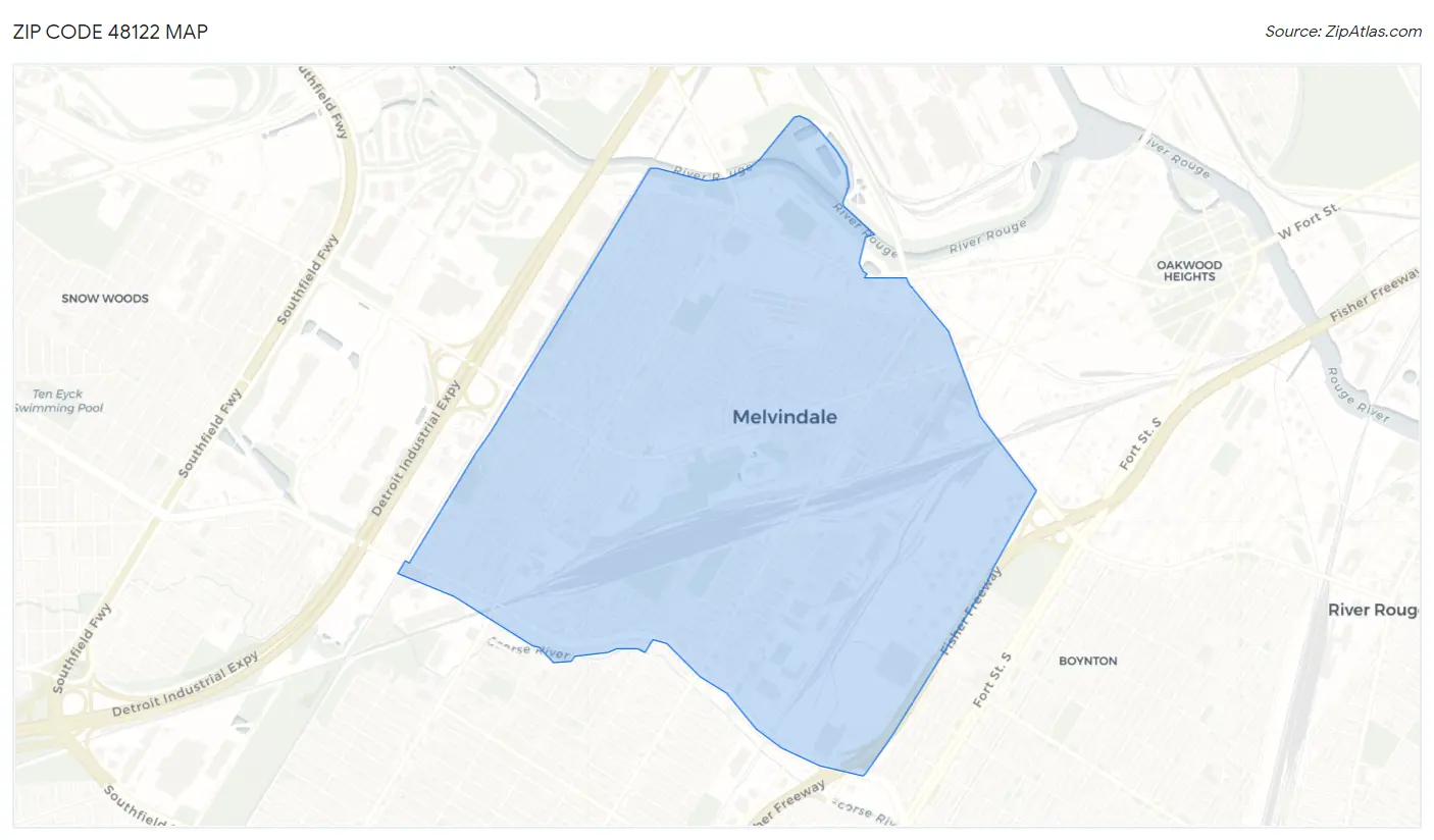 Zip Code 48122 Map