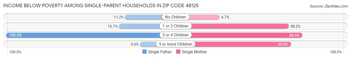 Income Below Poverty Among Single-Parent Households in Zip Code 48125