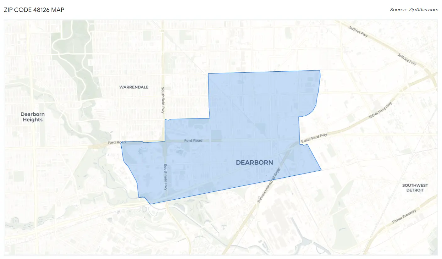 Zip Code 48126 Map