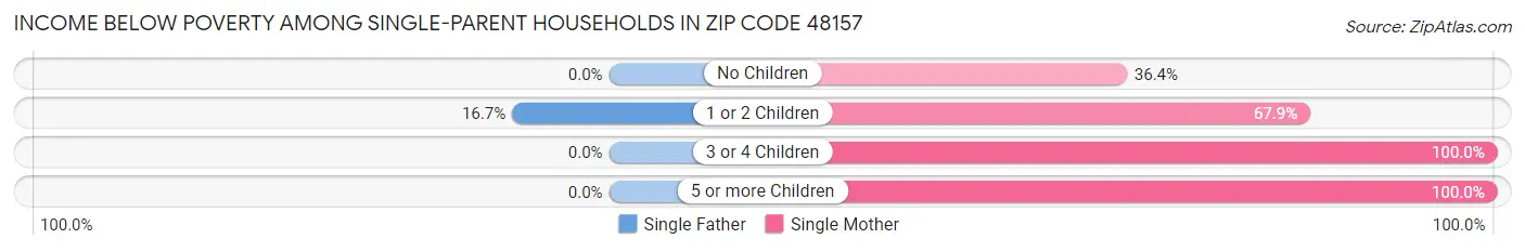 Income Below Poverty Among Single-Parent Households in Zip Code 48157