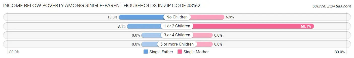 Income Below Poverty Among Single-Parent Households in Zip Code 48162